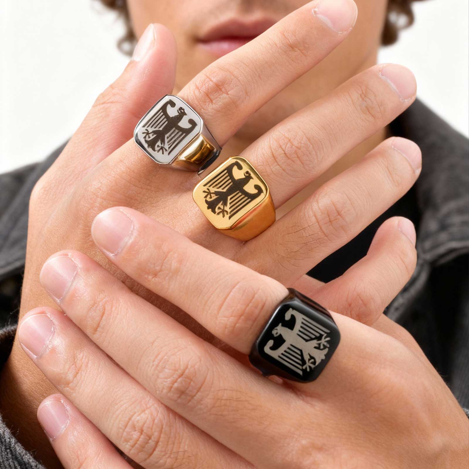 Vintage Fashion Rings For Women - خاتم نسر طائر مخصص، تصميم بانك