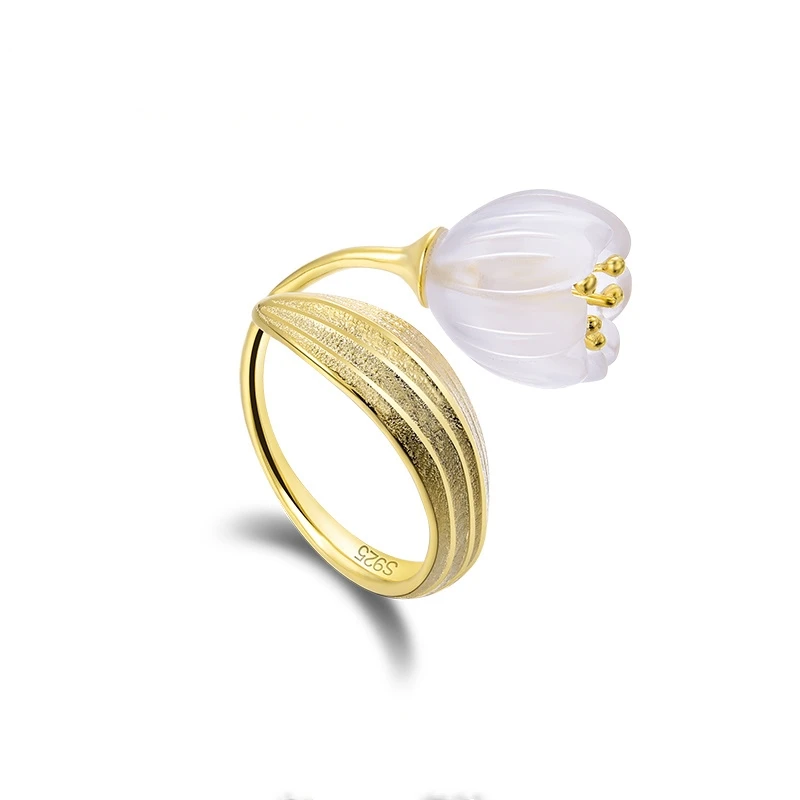 Vintage Fashion Rings For Women - حلقات ذهبية اللون لفتح أوراق زهور