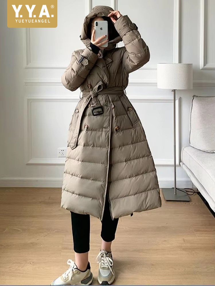 Vintage Windbreaker Nylon - معطف شتوي طويل للنساء مقاوم للرياح،