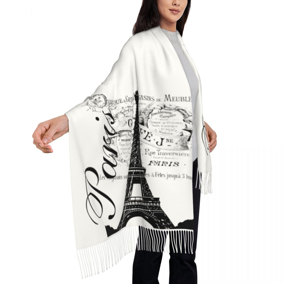 مخصص مطبوعة خمر برج ايفل وشاح  - مراجعة Vintage Fashion Paris وسعره