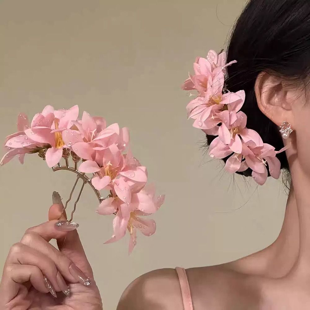 دبوس شعر على شكل وردة حمراء، ز - مراجعة Vintage Fashion Ornaments وسعره