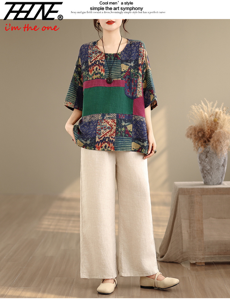 بلوزة نسائية صيفية عصرية بمقاس - مراجعة Vintage Fashion Fabrics وسعره